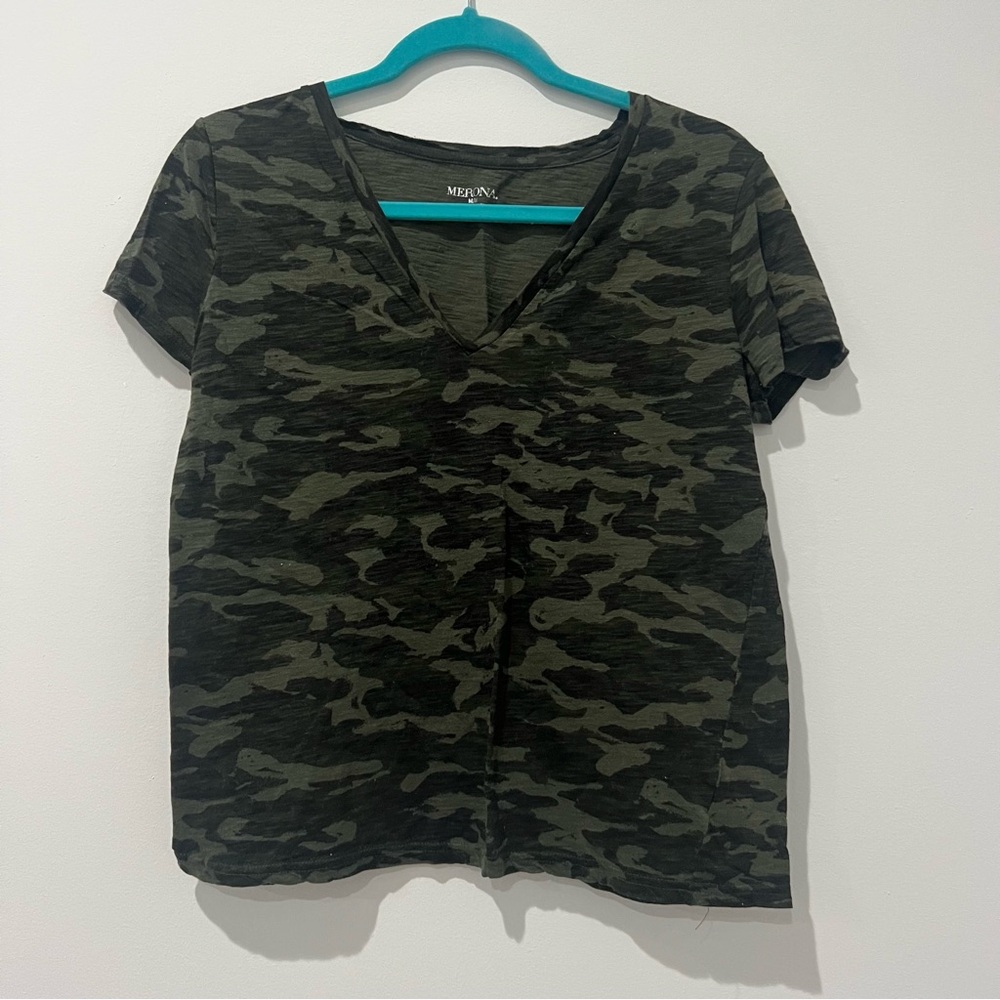 Camo V-Neck Tee
